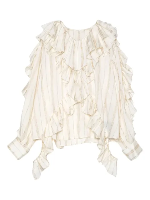Muller Of Yoshiokubo striped ruffled blouse