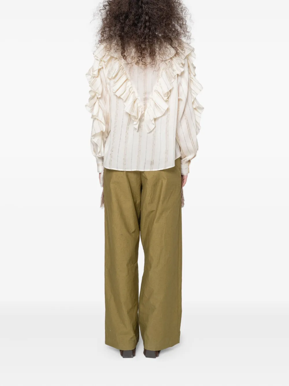Muller Of Yoshiokubo Shirt met ruches Beige