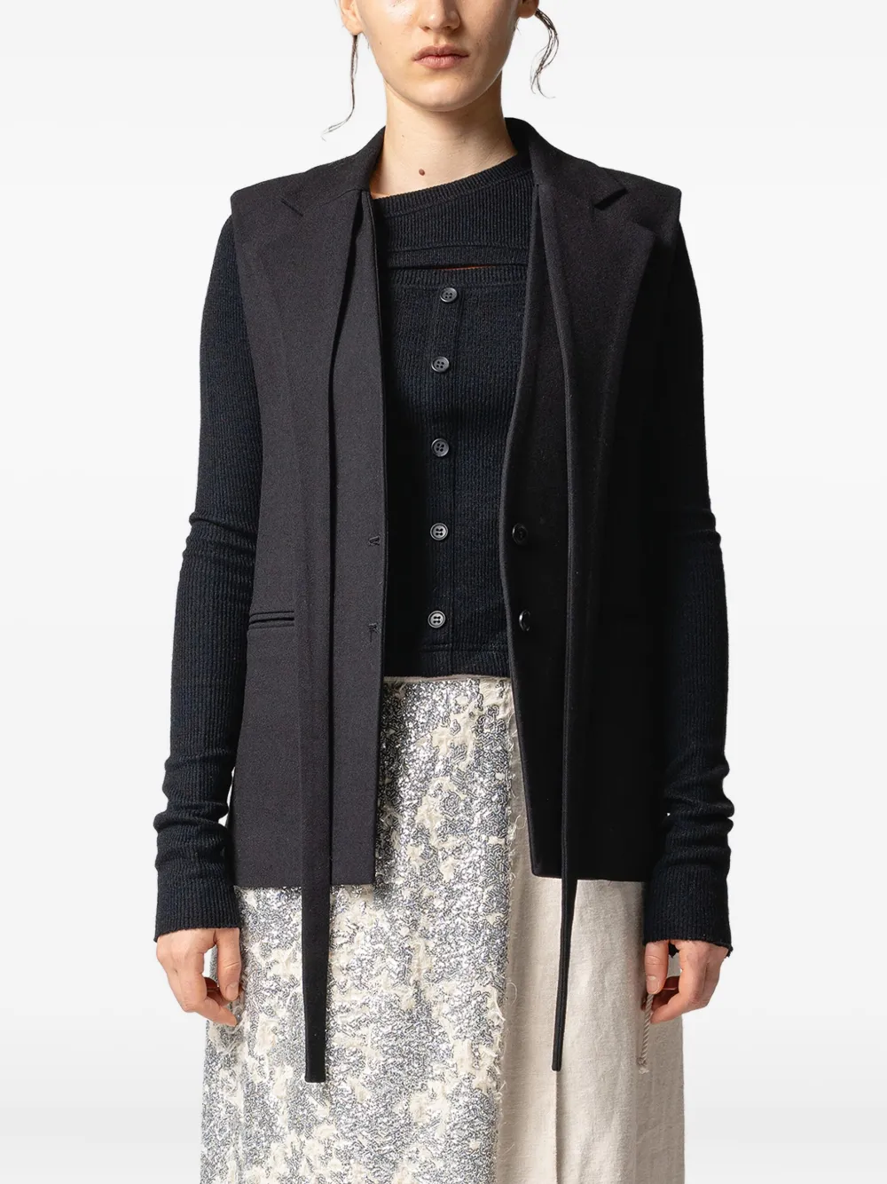 Muller Of Yoshiokubo Gilet met gestrikt detail Zwart