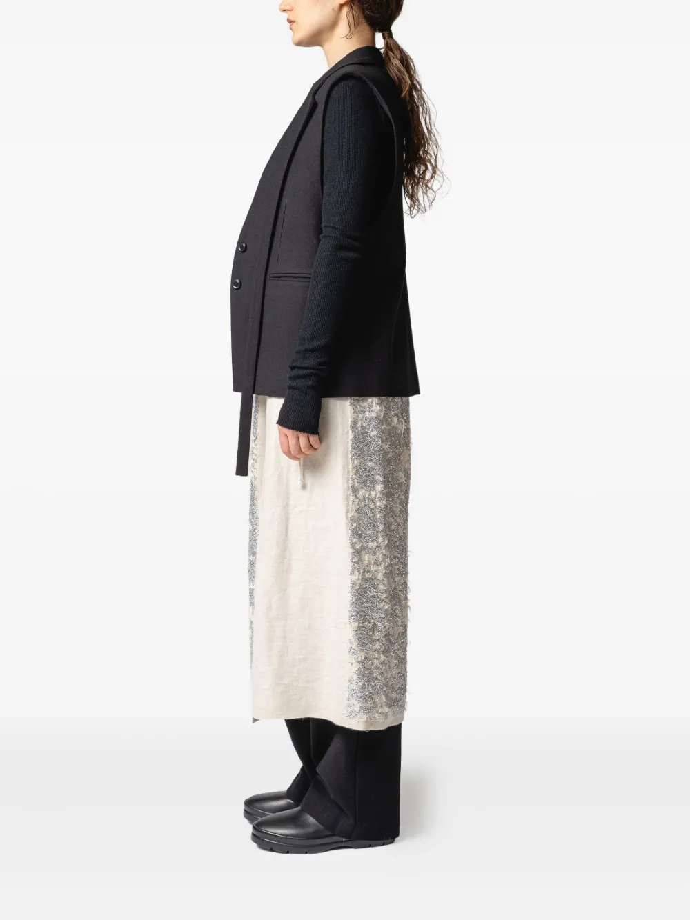 Muller Of Yoshiokubo Gilet met gestrikt detail Zwart