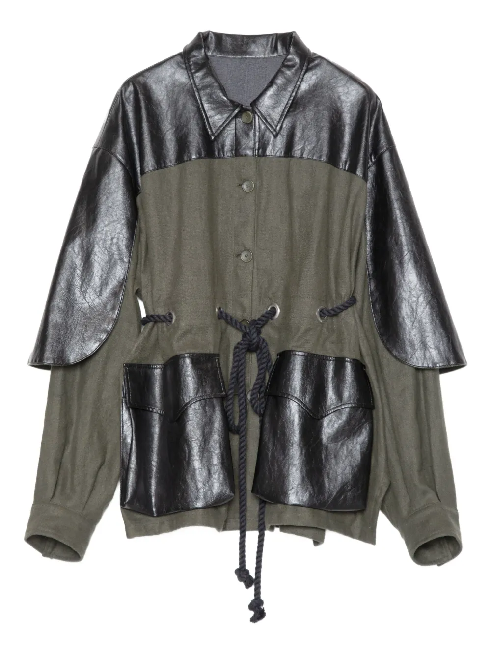 Muller Of Yoshiokubo Panelled Flap-pocket Shirt In Multi