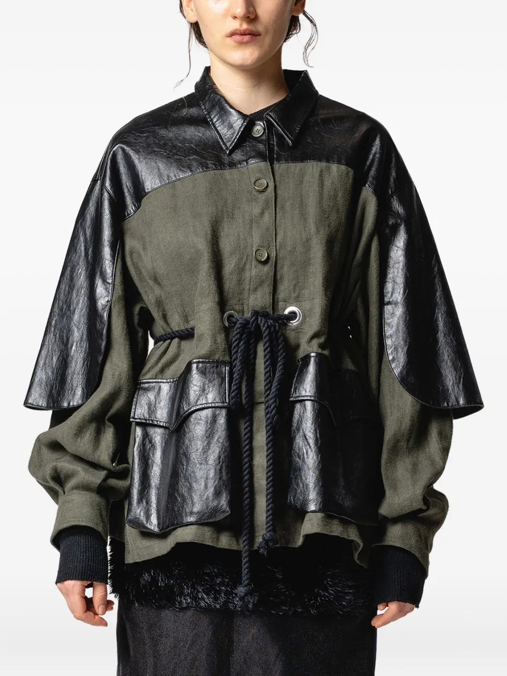 Muller Of Yoshiokubo Panelled Flap-pocket Shirt In Multi