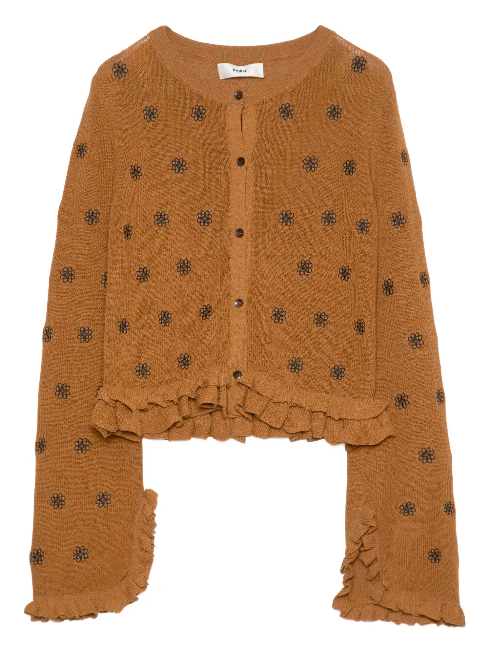 Muller Of Yoshiokubo Vest met geborduurde bloemen en ruches Bruin