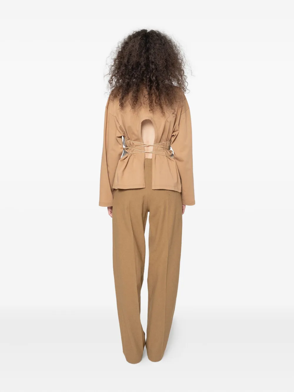 Muller Of Yoshiokubo Panelled Tie-waist Top In Neutral