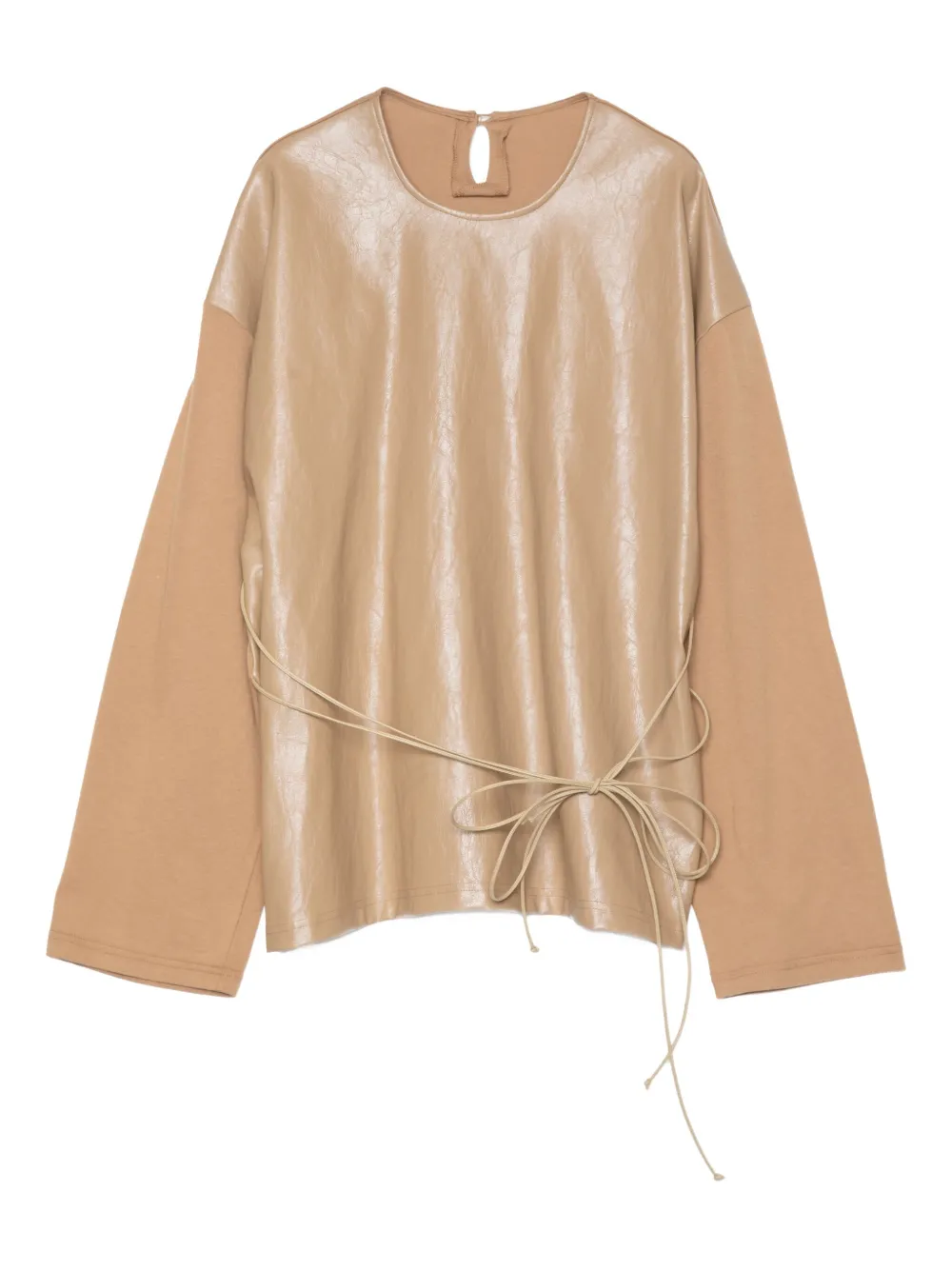 Muller Of Yoshiokubo Panelled Tie-waist Top In Neutral