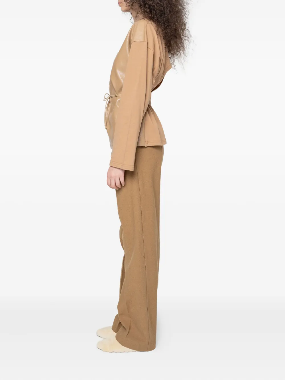 Muller Of Yoshiokubo Panelled Tie-waist Top In Neutral