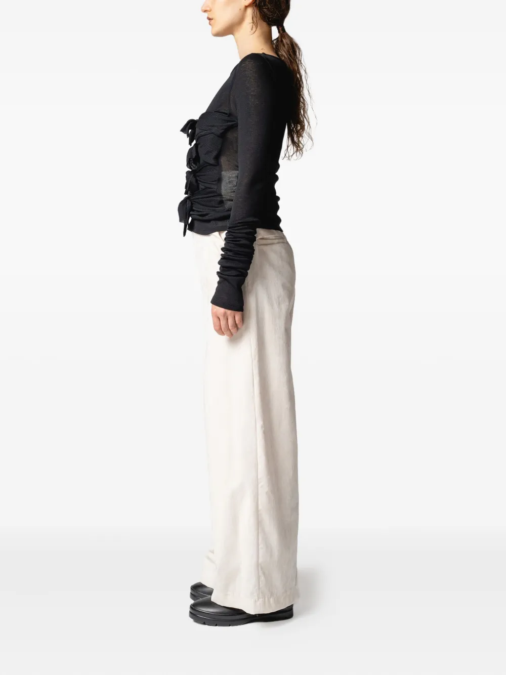 Muller Of Yoshiokubo Top met geknoopt detail Zwart