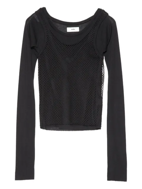 Muller Of Yoshiokubo mesh-layer long-sleeve top