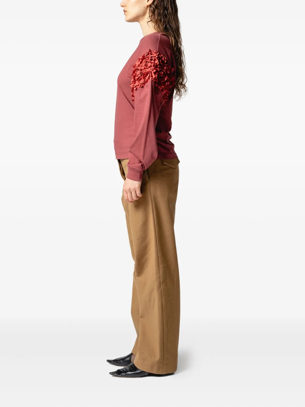 Muller Of Yoshiokubo Sweater met ruchemouwen Rood