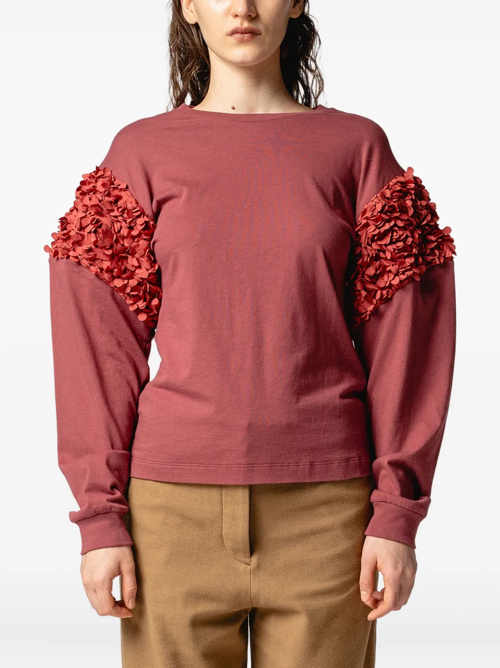 Muller Of Yoshiokubo Sweater met ruchemouwen Rood