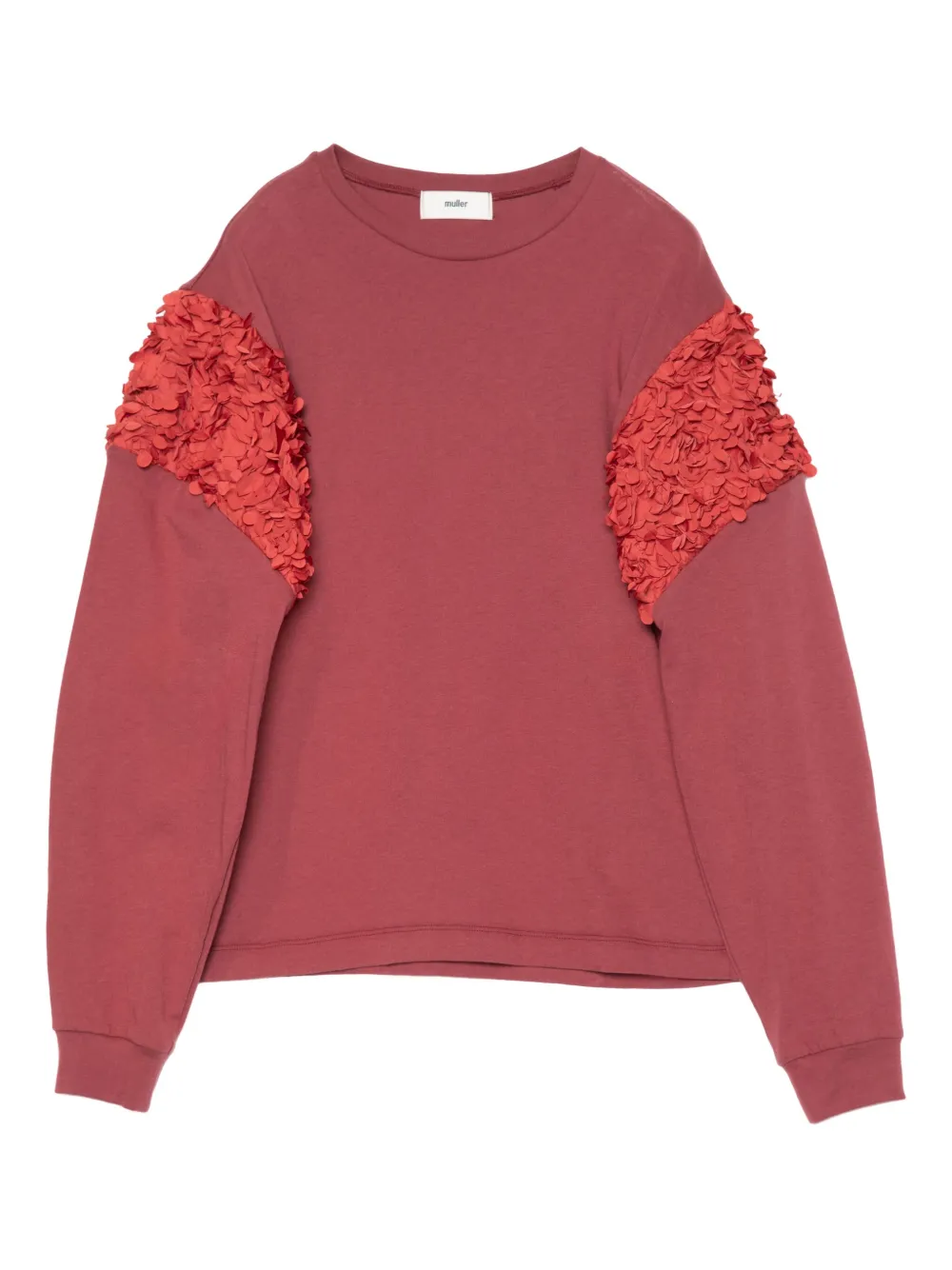 Muller Of Yoshiokubo ruffled-sleeve sweatshirt | Red | Image 1