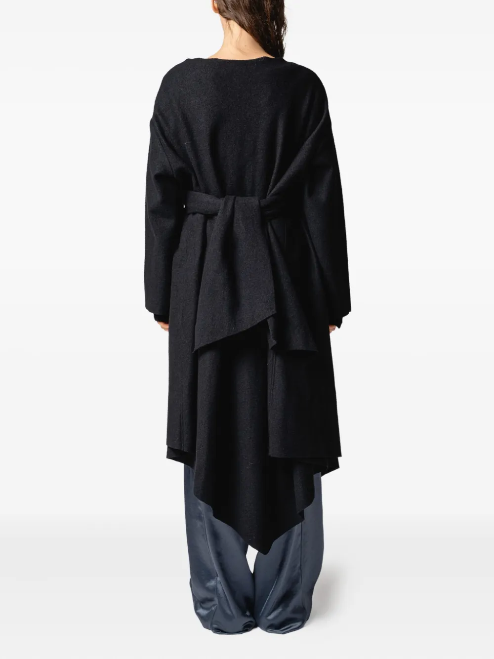 Muller Of Yoshiokubo Tie-detailing Midi Dress In Blue