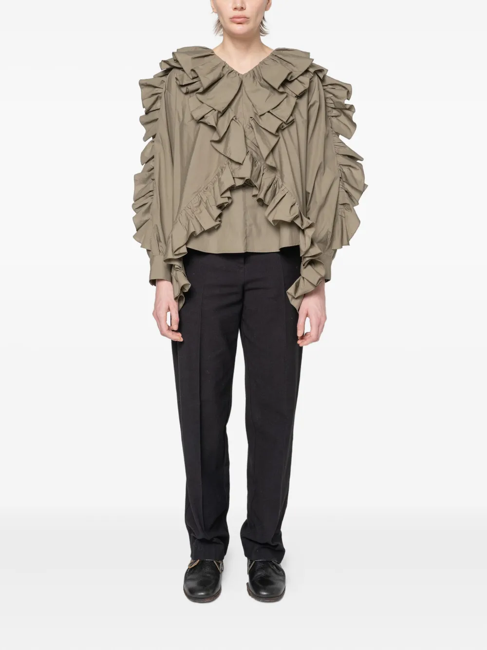 Muller Of Yoshiokubo Shirt met ruches Groen