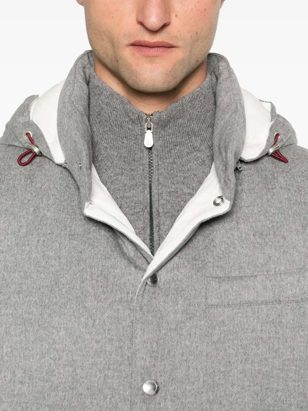 Brunello Cucinelli Gilet met capuchon Grijs