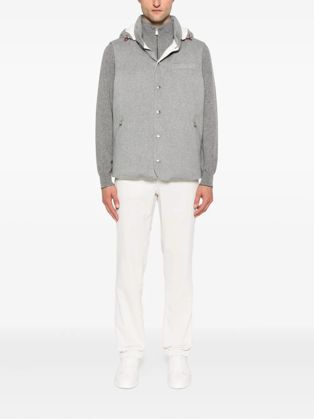 Brunello Cucinelli Gilet met capuchon Grijs