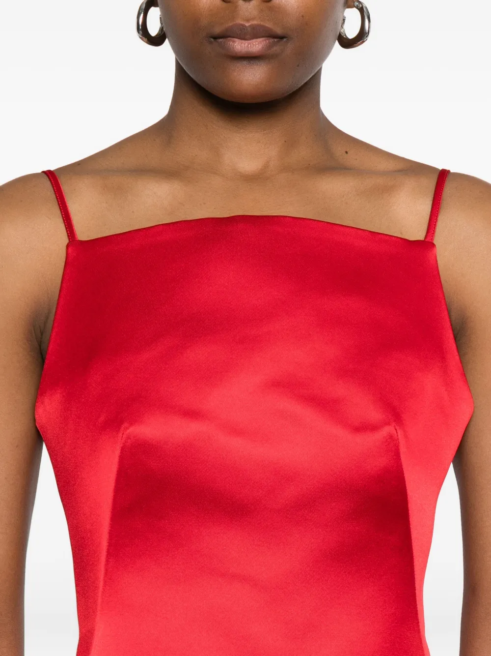 Givenchy Satijnen mini-jurk met vierkante hals Rood