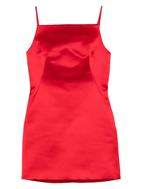 strapless open back dress Stretch Satin Lace Up Back Dress with Train – Camille La Vie