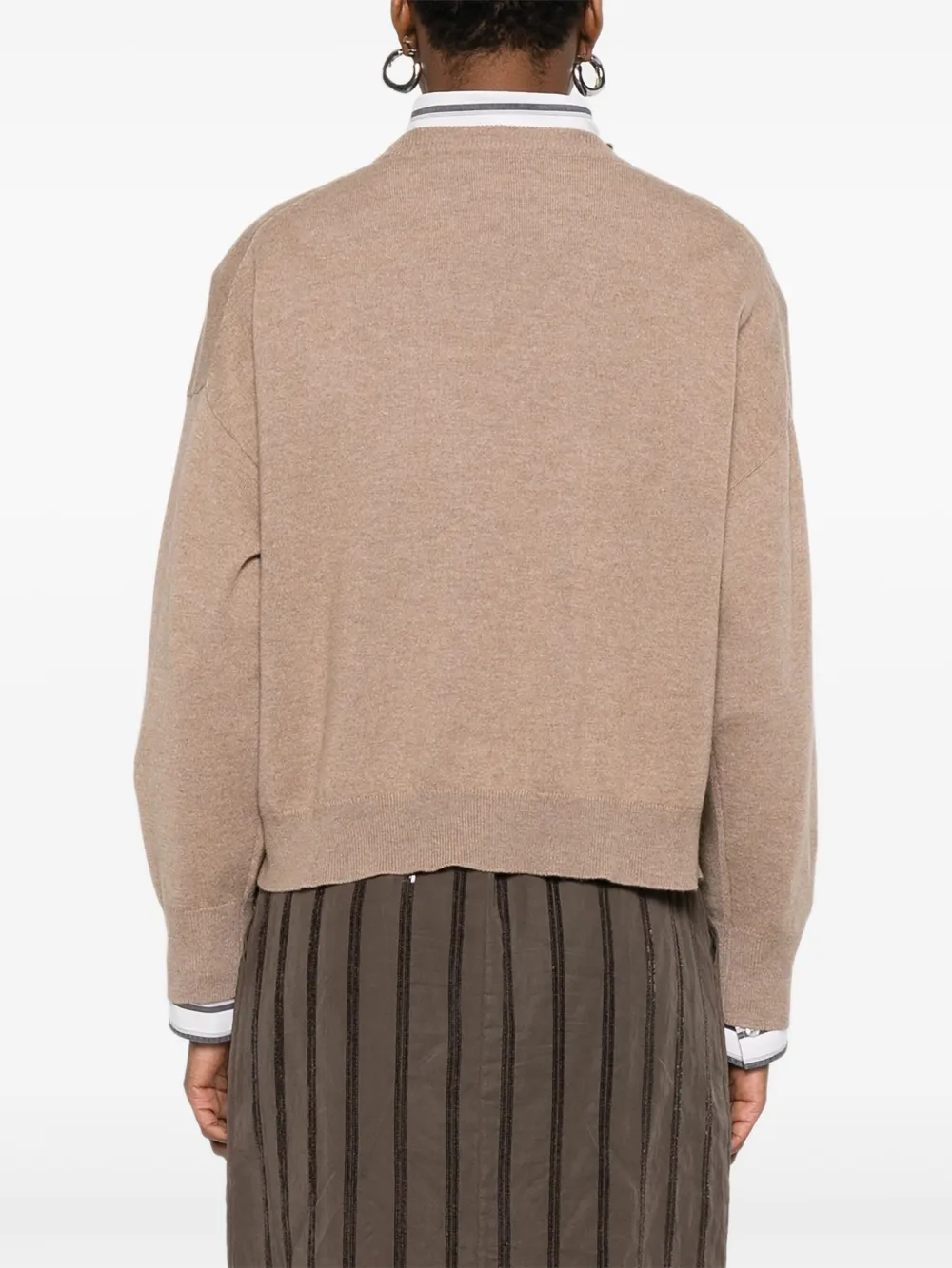 Brunello Cucinelli T-shirt met imitatiezak Bruin