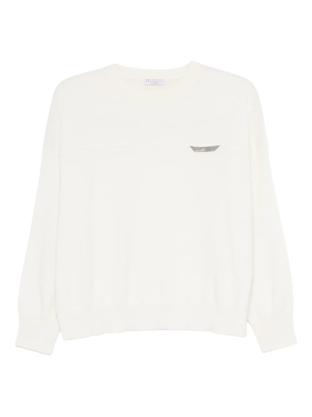 Brunello Cucinelli T-shirt verfraaid met pailletten Beige