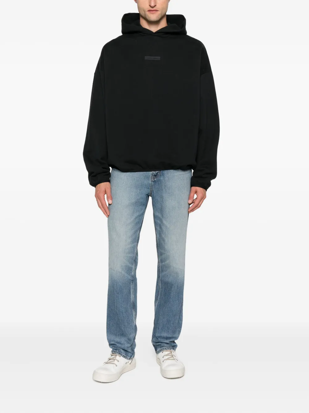 FEAR OF GOD ESSENTIALS Hoodie met logoplakkaat Zwart