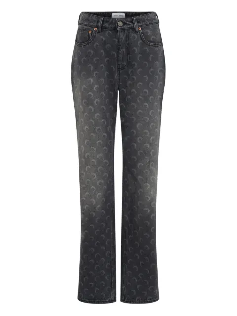 Marine Serre moon laser wash straight jeans