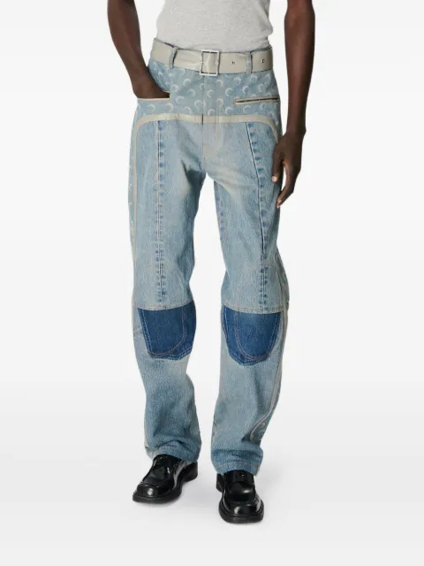 Marine Serre belted baggy jeans
