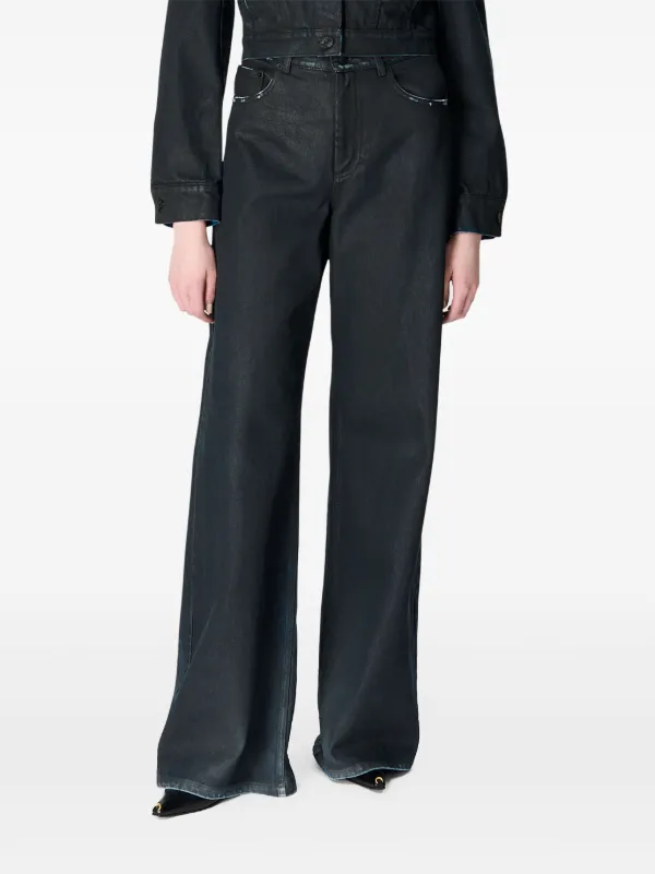 Marine Serre Moonデニム　ブラック Marine Serre Moon ワックスジーンズ | ブラック | FARFETCH JP