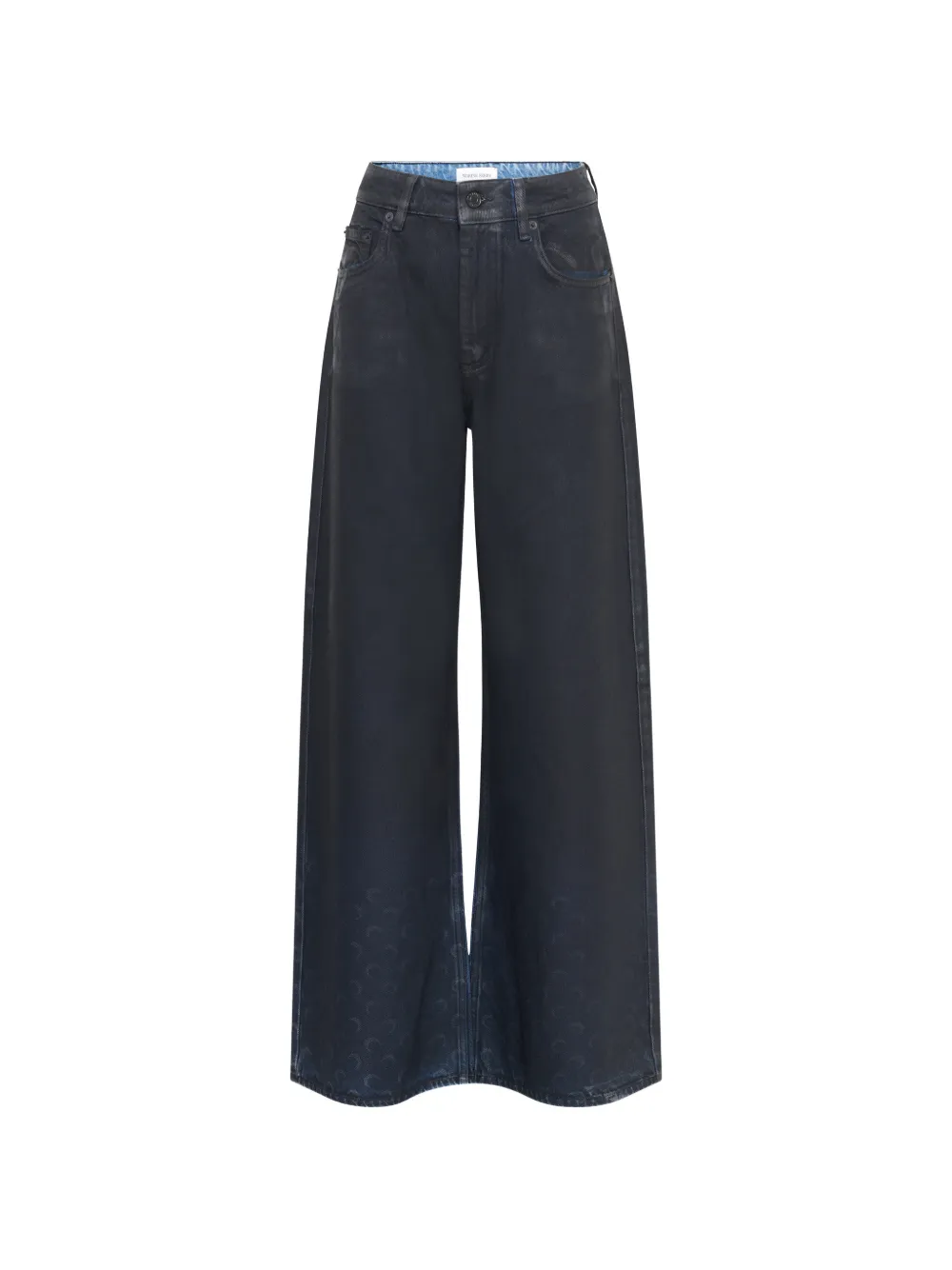 Marine Serre Moon gewaxte jeans Zwart