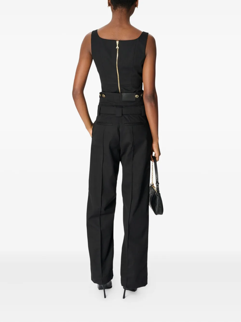 Marine Serre Mouwloze top met kettingdetail Zwart