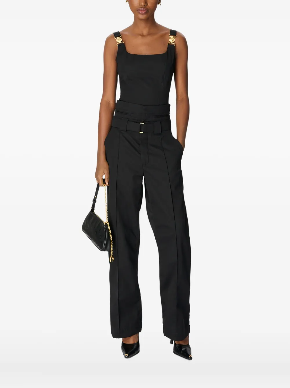 Marine Serre chain-detail sleeveless top - Nero