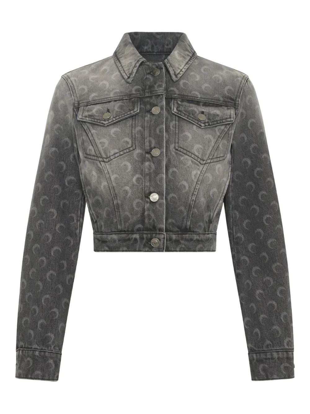 Marine Serre moon laser denim jacket - Grigio