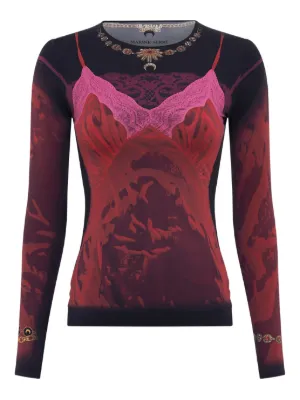 Marine Serre moon-printed long-sleeved T-shirt | Purple | FARFETCH