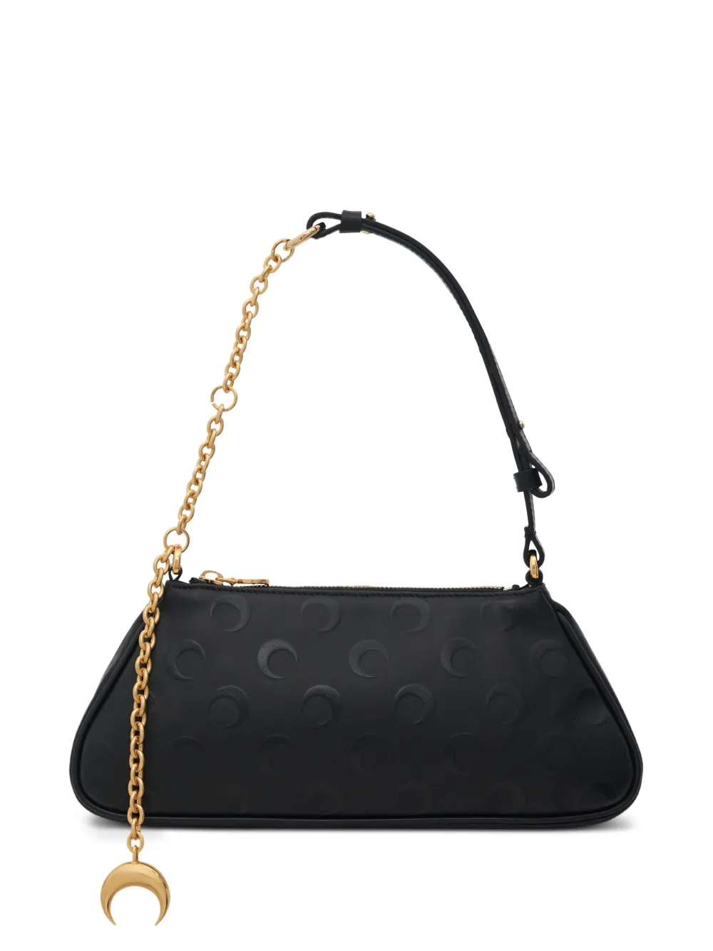 Marine Serre Moon Embossed Chain Shoulder Bag In Black