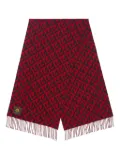 Marine Serre moon lozenge wool scarf - Red