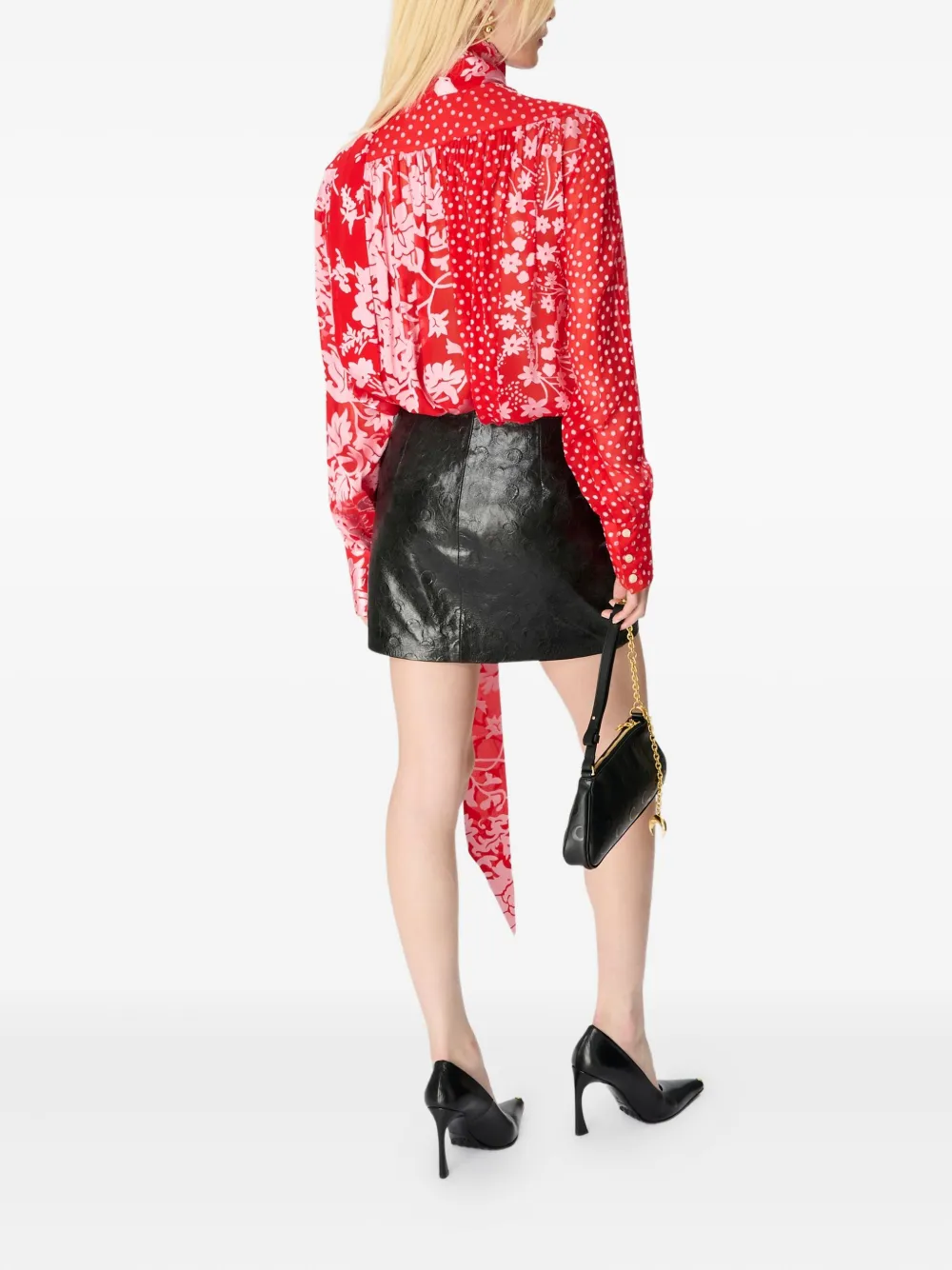 Marine Serre Blouse met bloemenprint Rood