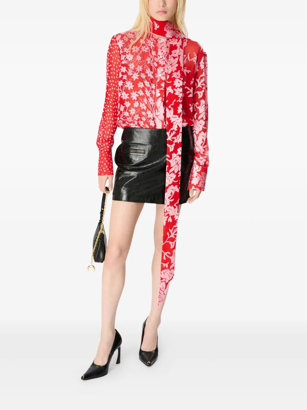 Marine Serre Blouse met bloemenprint - Rood