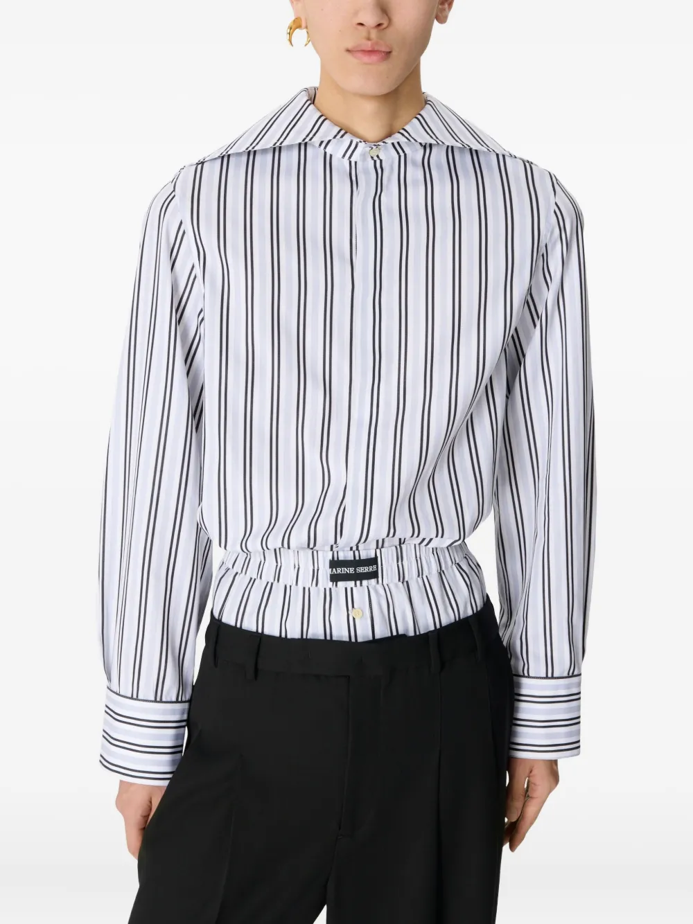 Marine Serre Gestreept overhemd Blauw