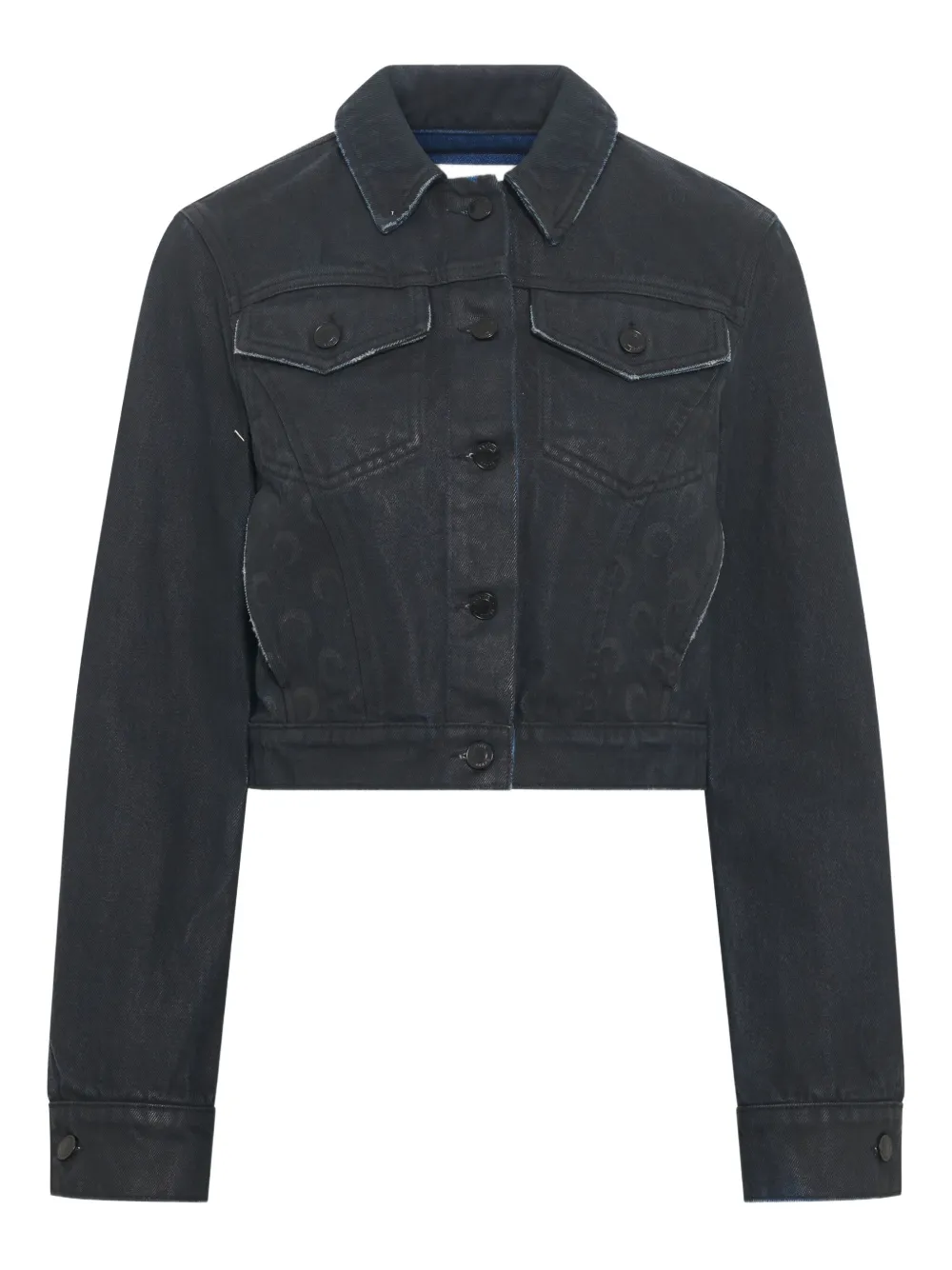 Marine Serre Moon waxed denim jacket - Nero