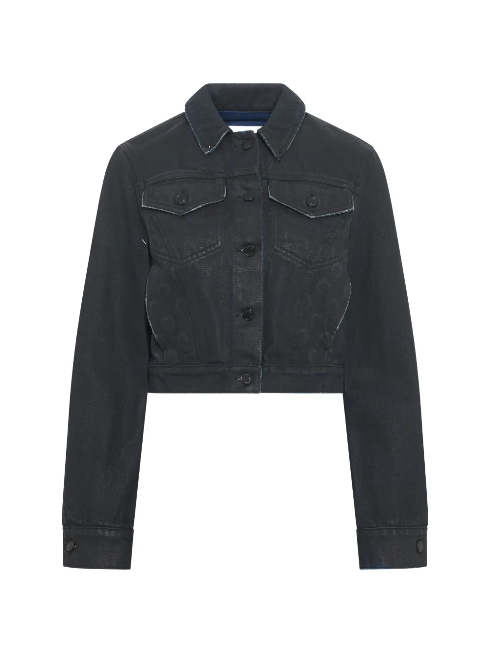 Marine Serre Moon waxed denim jacket - Schwarz