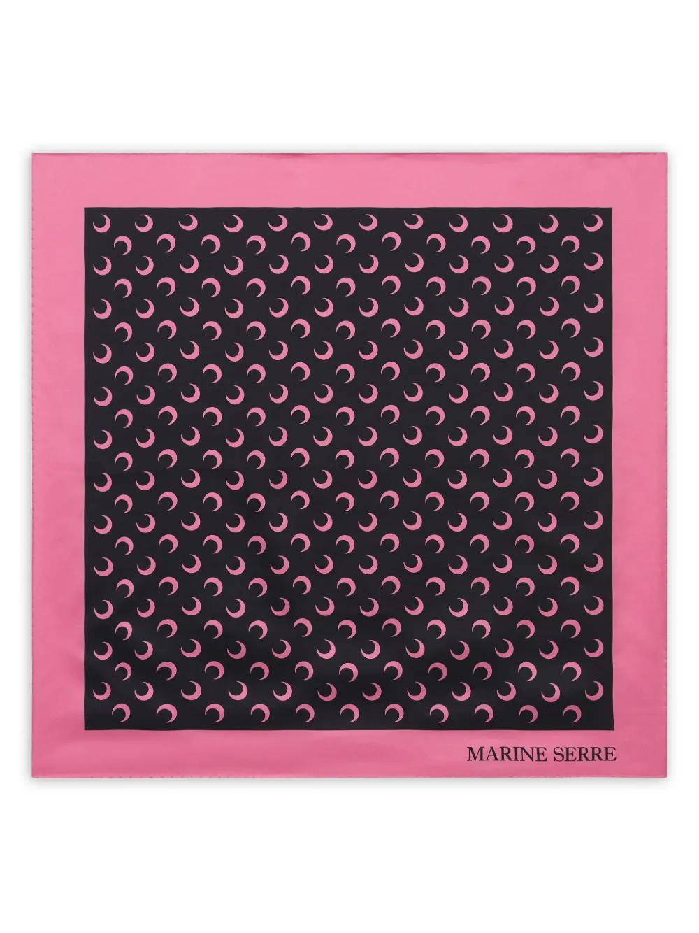 Marine Serre Moon silk scarf | Black | Image 1