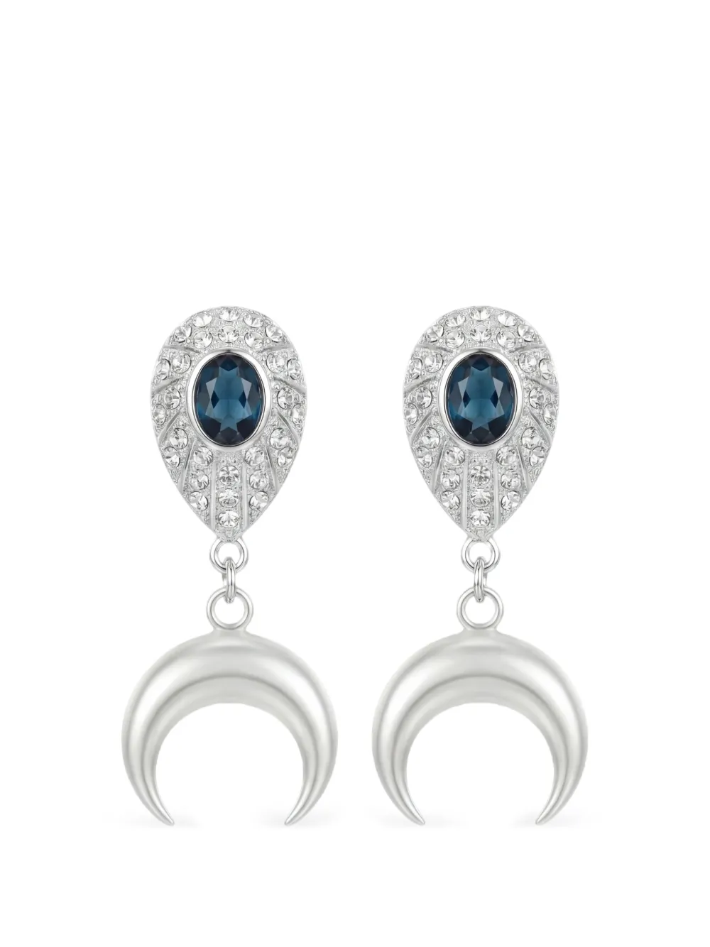 Marine Serre boucles d'oreilles à pendentif œil de lune - Argent