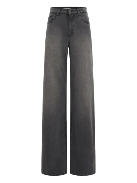 Marine Serre laser wash flared jeans