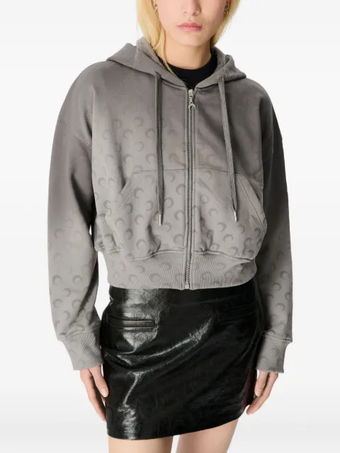Marine Serre moon-pattern zip-up hoodie