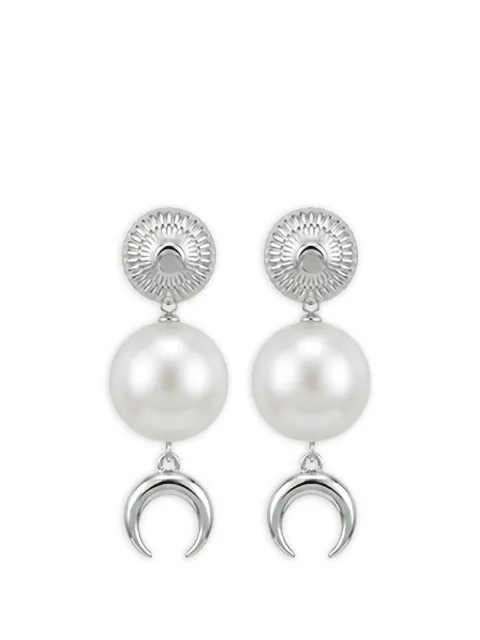 Marine Serre aretes con dije de perla