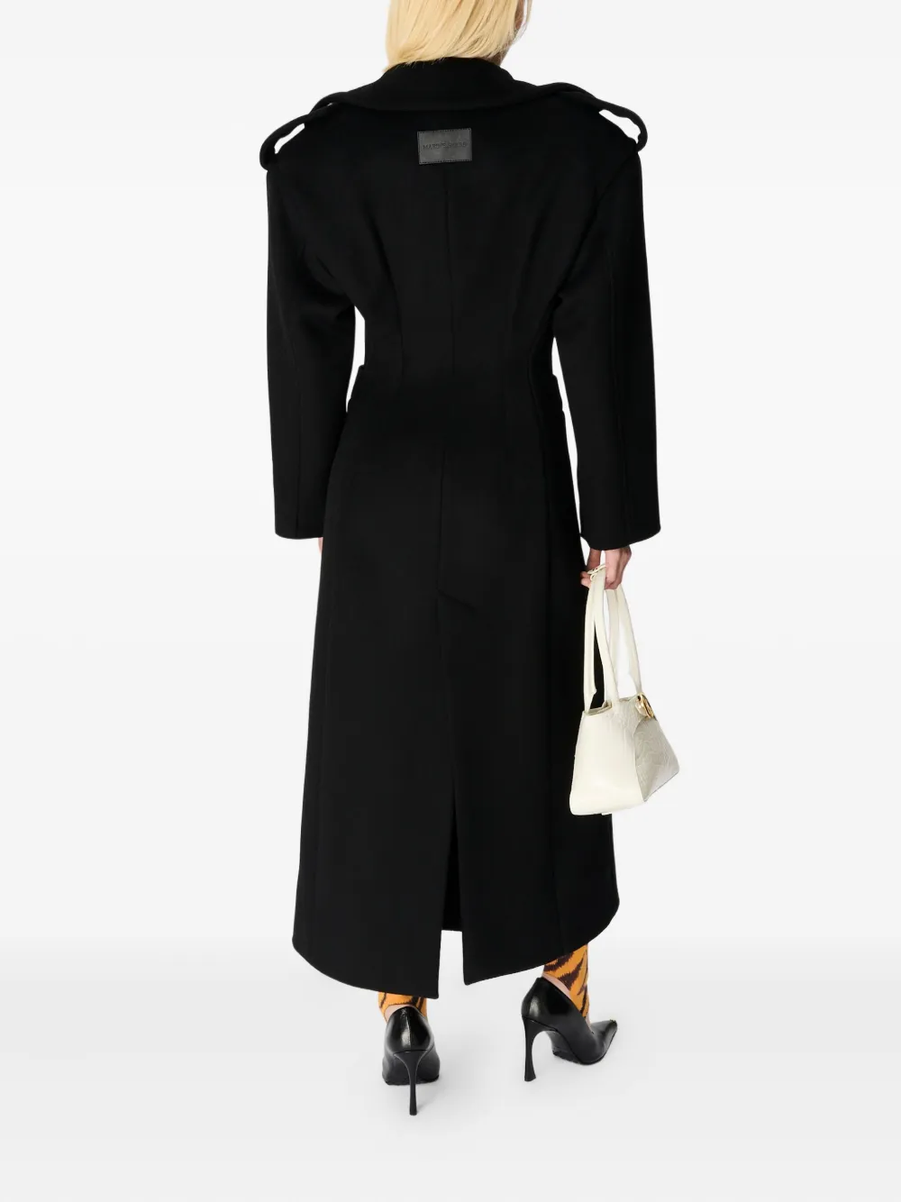 Marine Serre Jas met enkele rij knopen Zwart