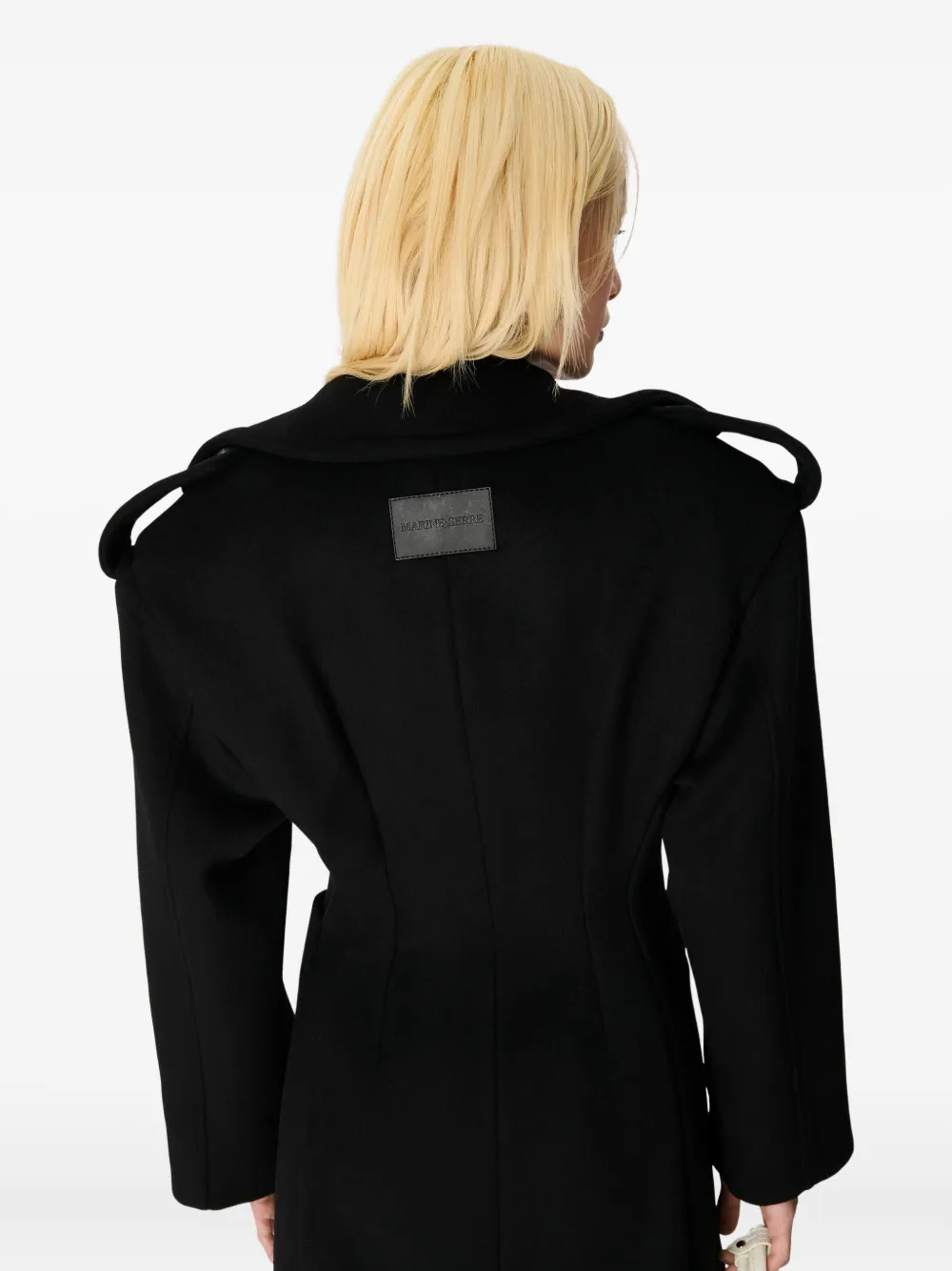 Marine Serre Jas met enkele rij knopen Zwart