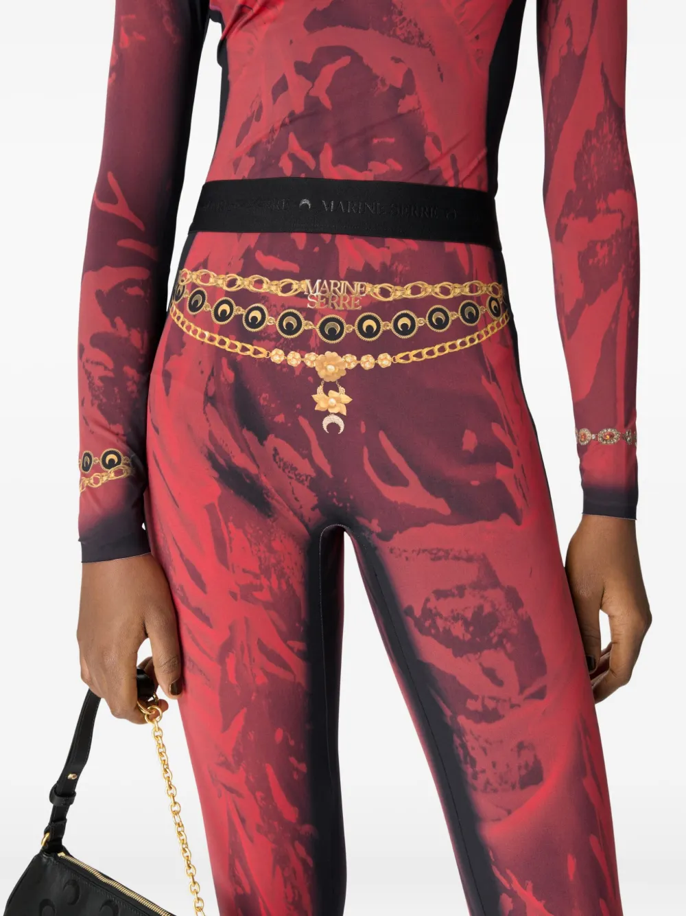 Marine Serre Printed Jersey Leggings In Multi