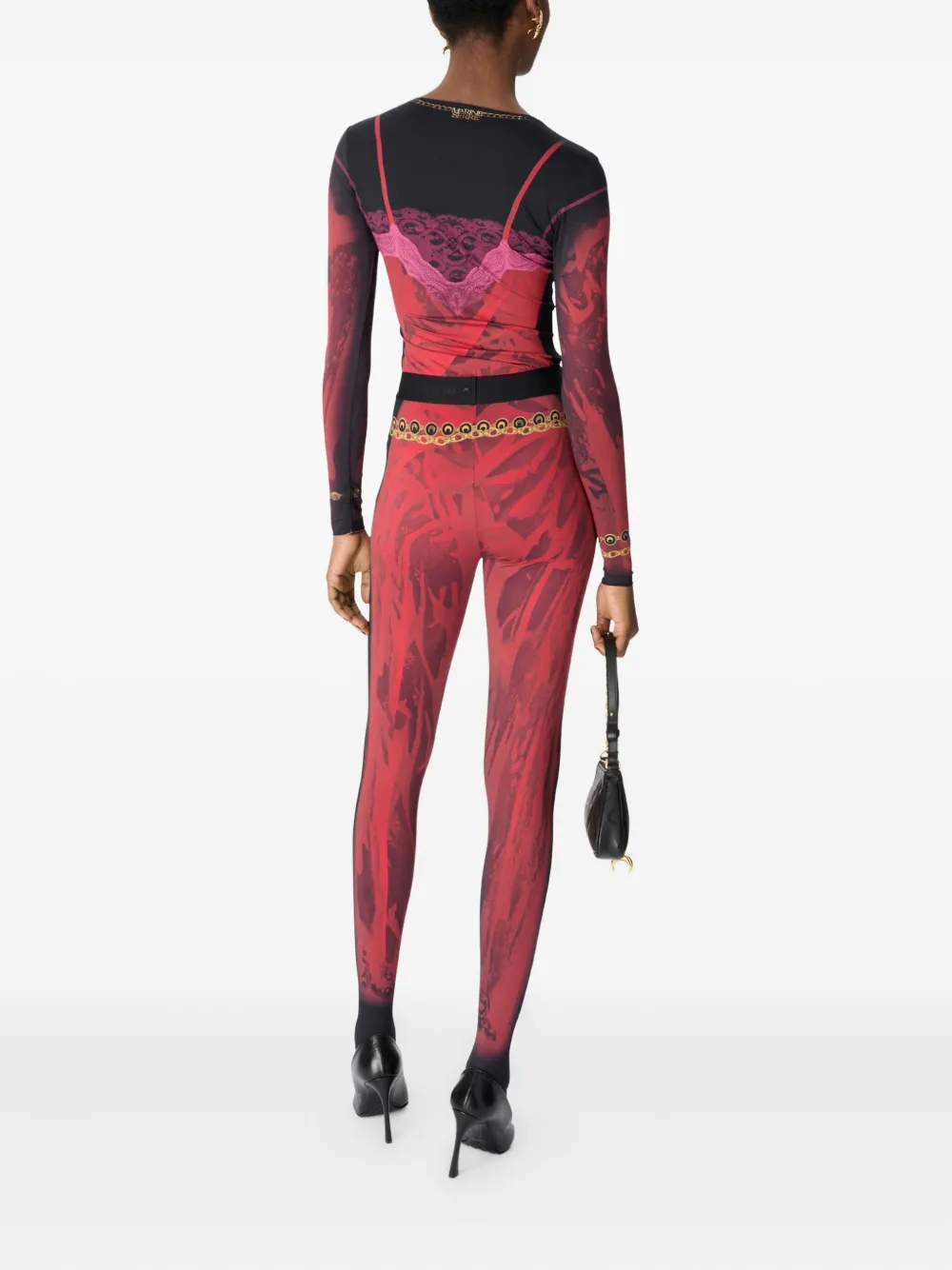 Marine Serre Printed Jersey Leggings In Multi