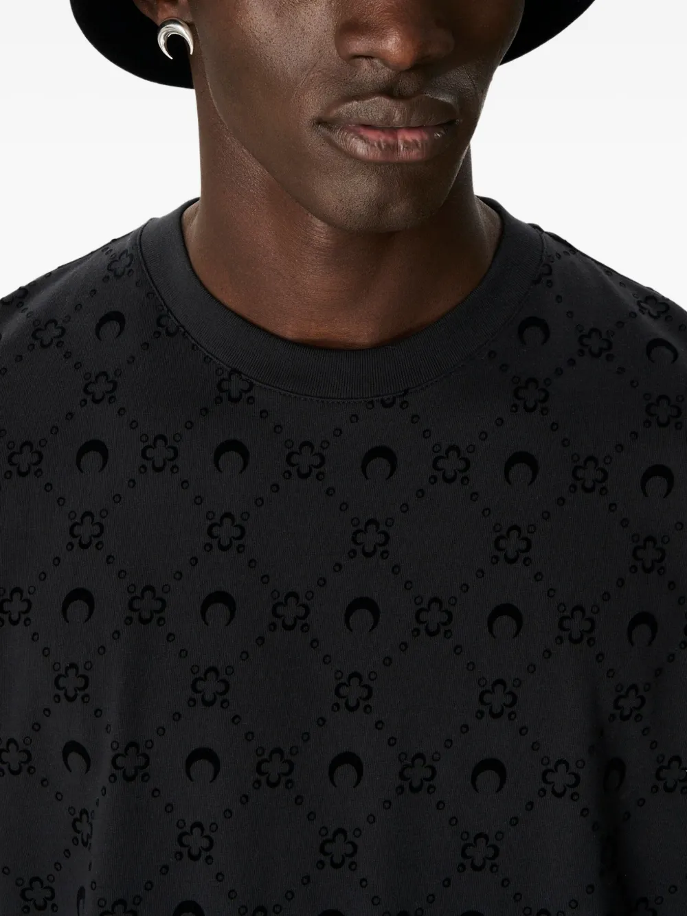 Marine Serre T-shirt met monogram Zwart