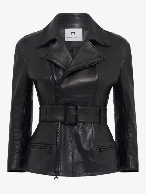 Marine Serre veste Moon en cuir